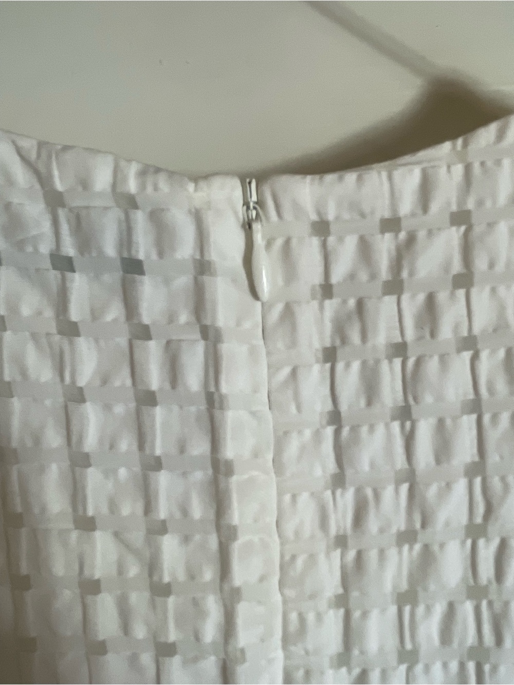 HUNTER BELL White Textured Puff-Sleeve Mini Dress - Picture 6 of 6